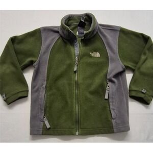 North Face Khumbu men's green/gray fleece full zip jacket‎ sz. SM